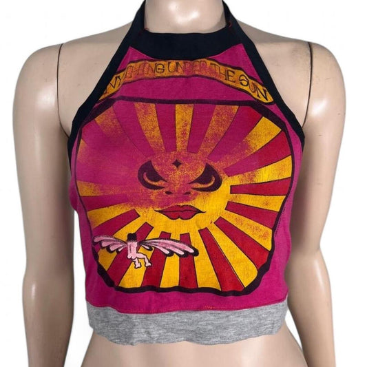 90s Vintage Upcycled Graphic Halter | One Size