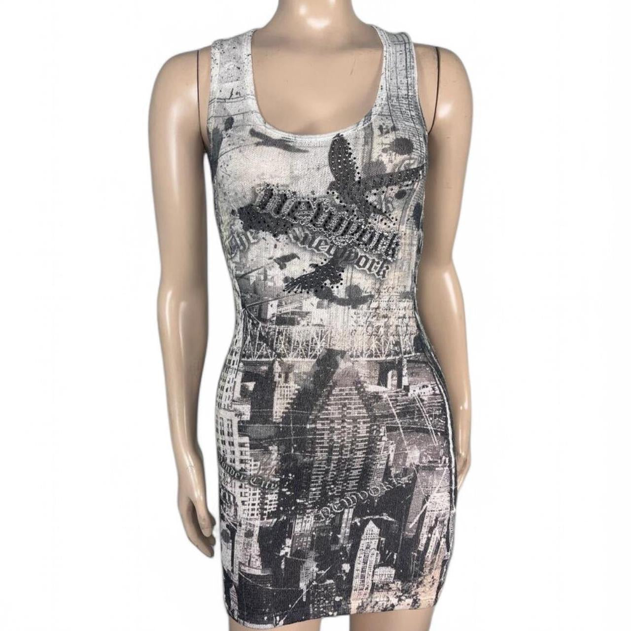 90s NYC Graphic Printed Tank Dress | Size S