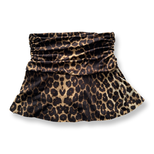 Leopard Print Ruched Mini | Size XS