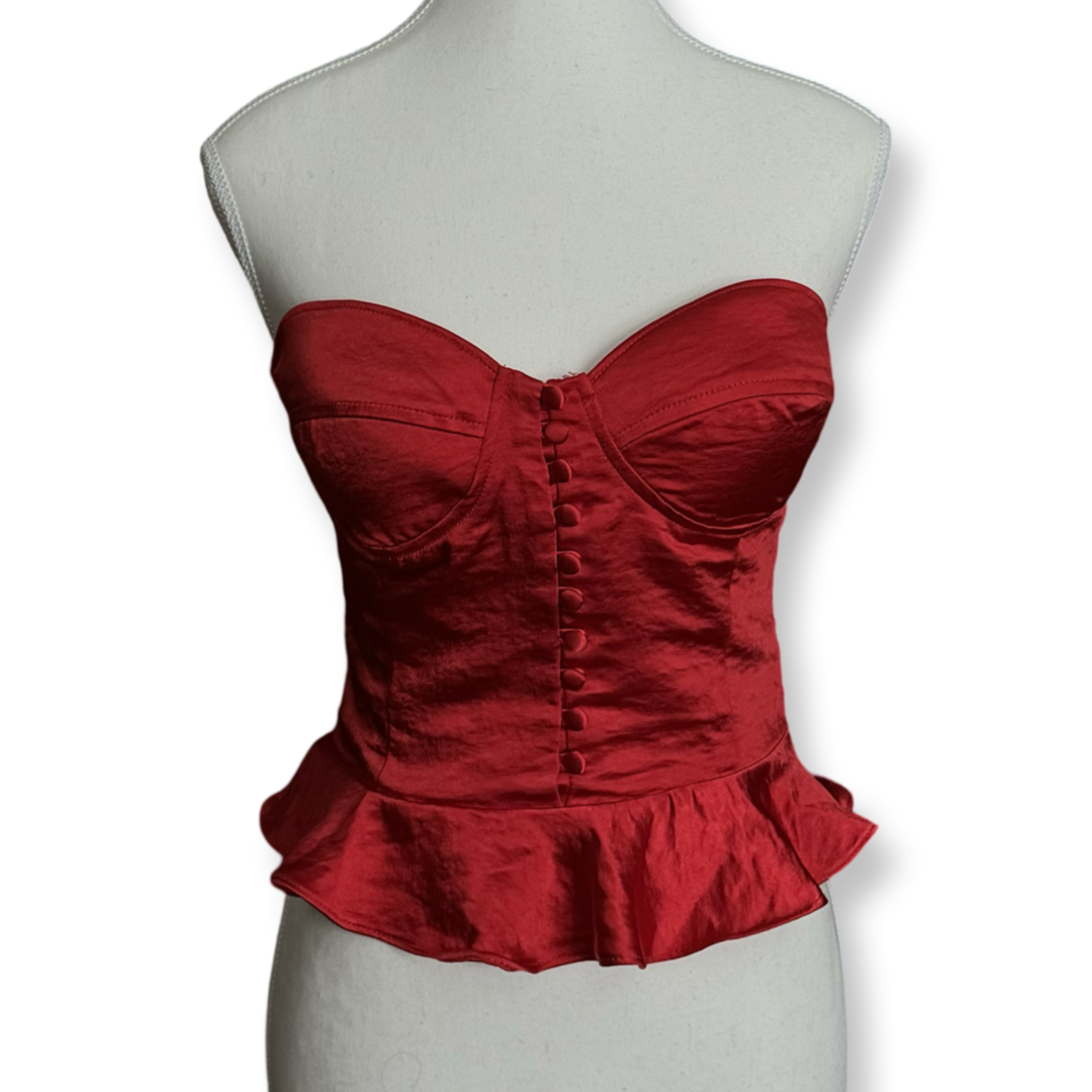 Red Hot Corset Style Top | Size L