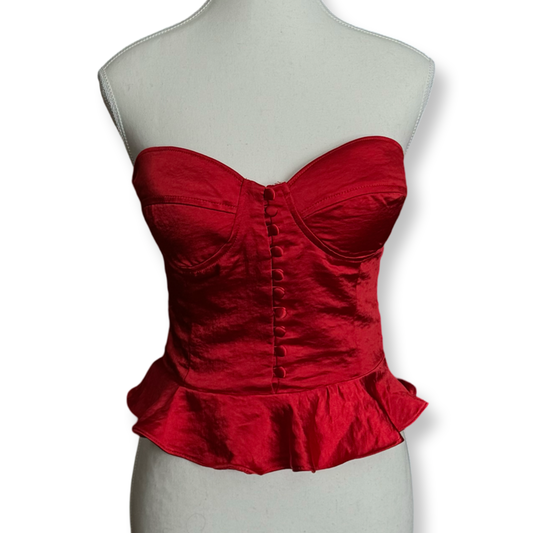 Red Hot Corset Style Top | Size L