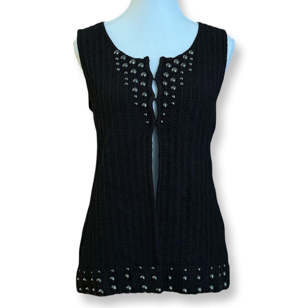 Black Studded Knit Vest | Size S/M