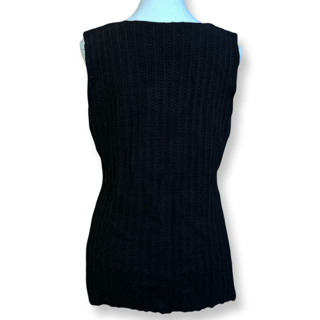 Black Studded Knit Vest | Size S/M