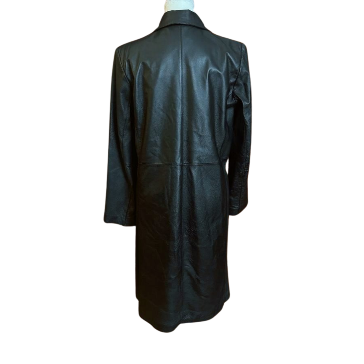 Vintage Leather Button-Down Coat | Size 6