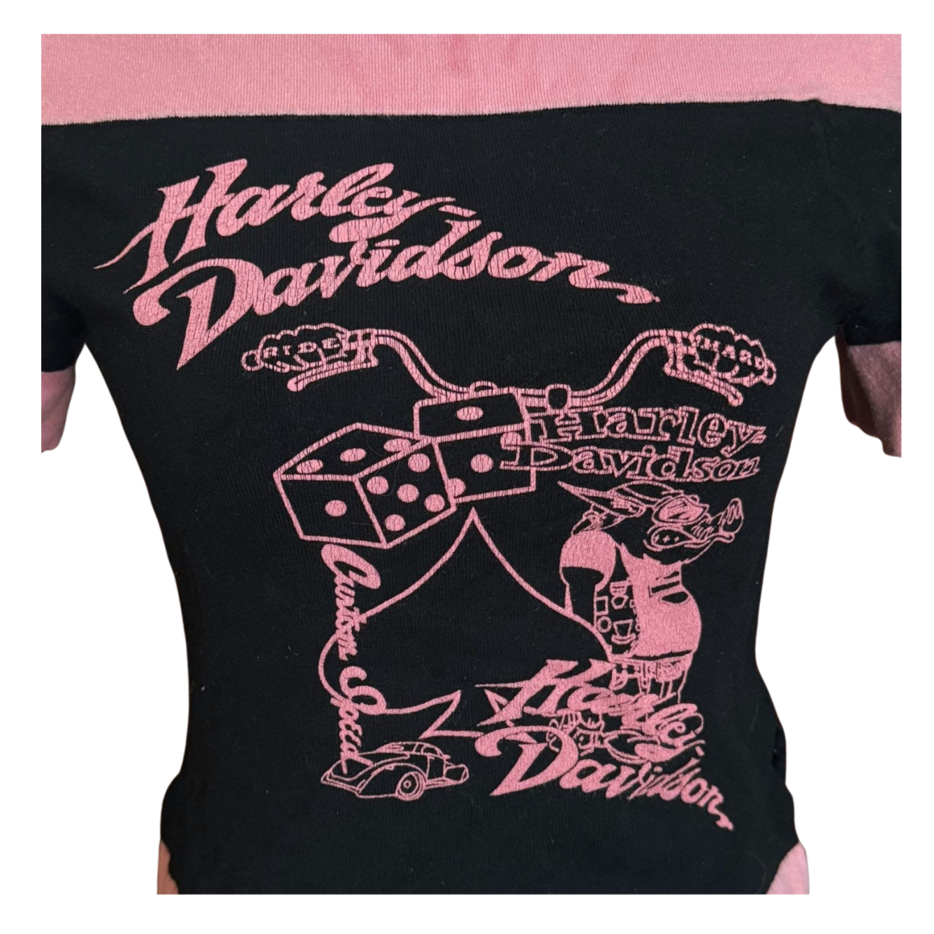 Vintage Harley Davidson Off-Shoulder Graphic Tee | Size S/M