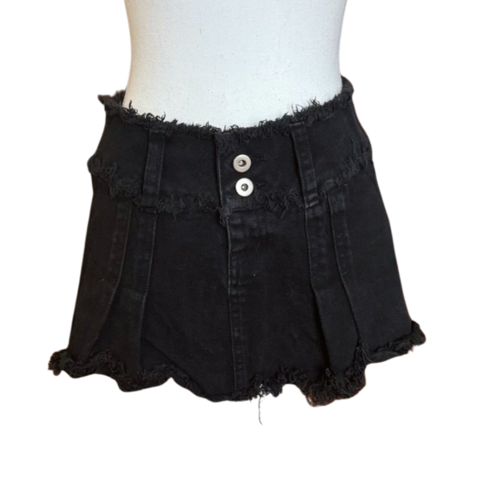 I.AM.GIA Black Denim Mini Skirt | Size XS