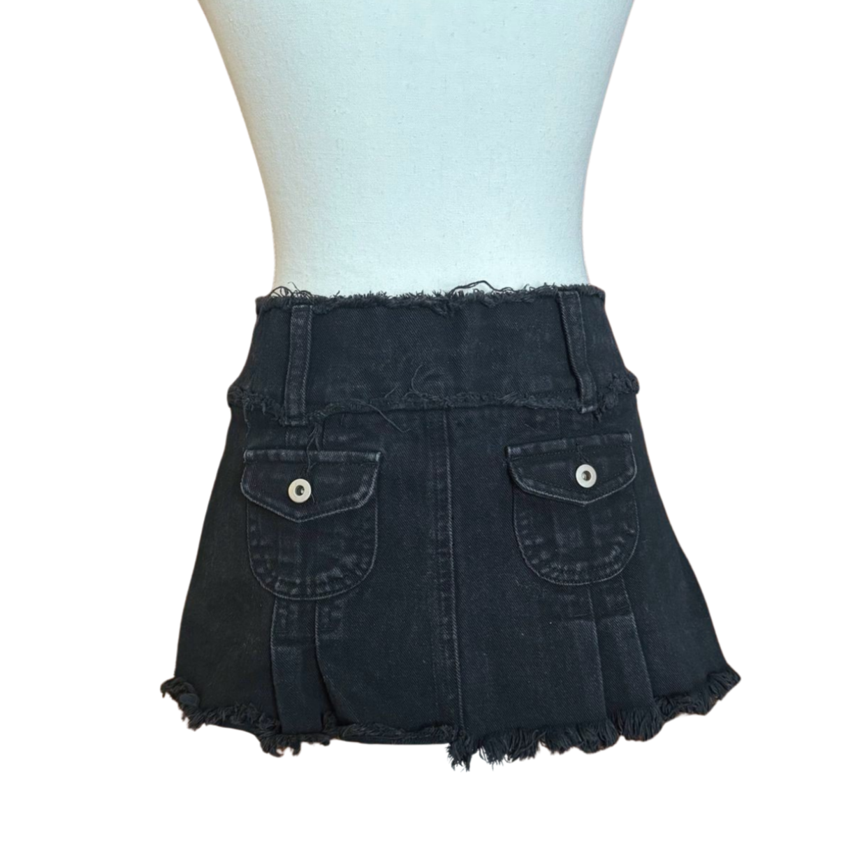 I.AM.GIA Black Denim Mini Skirt | Size XS