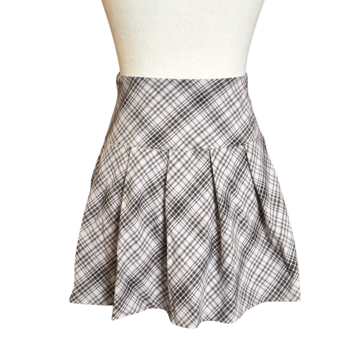 Plaid Pleated High Waist Mini Skirt | Size S