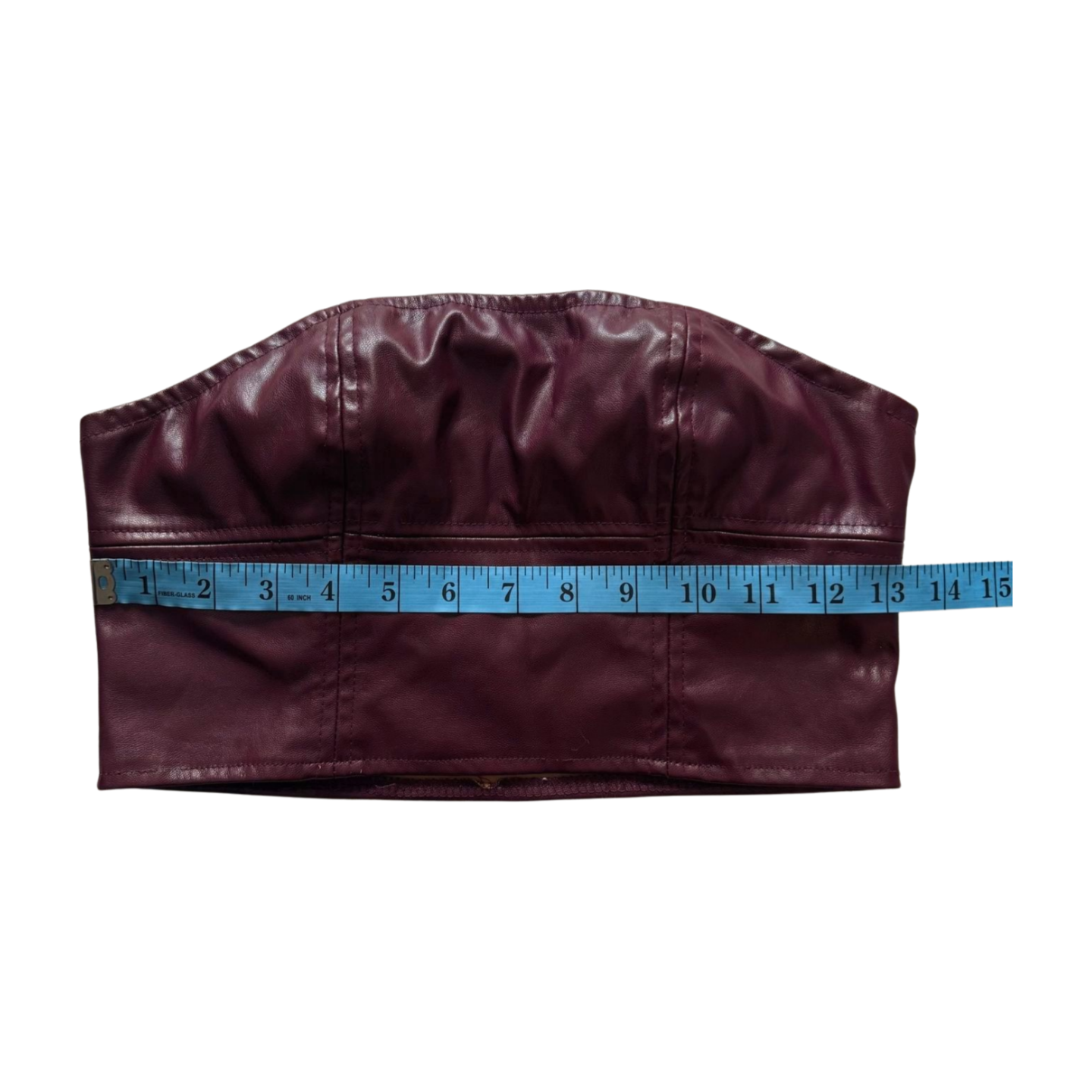 Burgundy Strapless Crop Top | Size XS/S