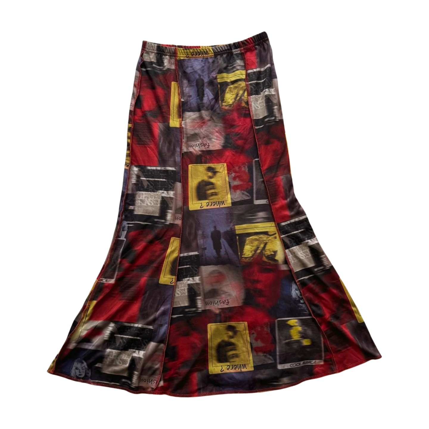 Y2K Inspired Graphic Print Midi Skirt | XS/S