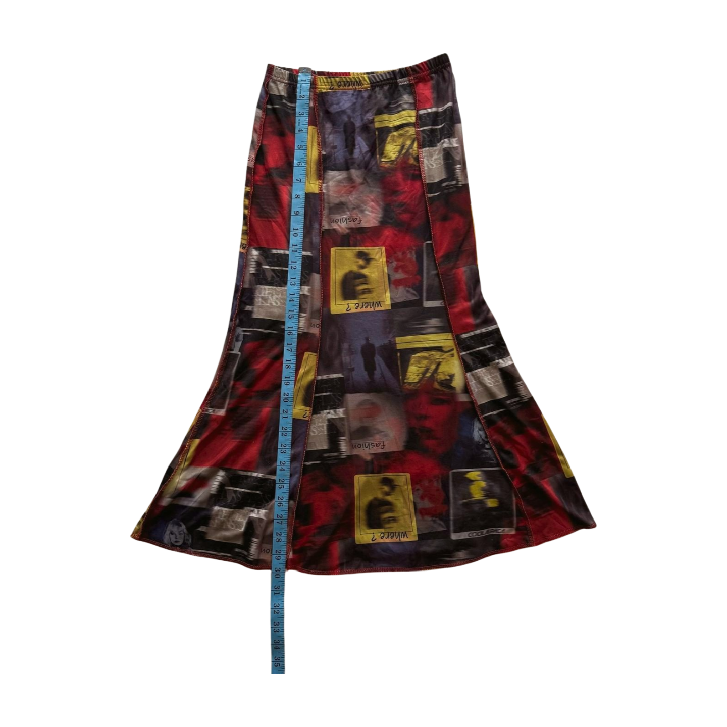 Y2K Inspired Graphic Print Midi Skirt | XS/S