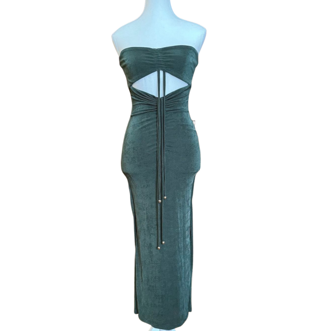 Strapless Cut-Out Maxi Dress | Size 4