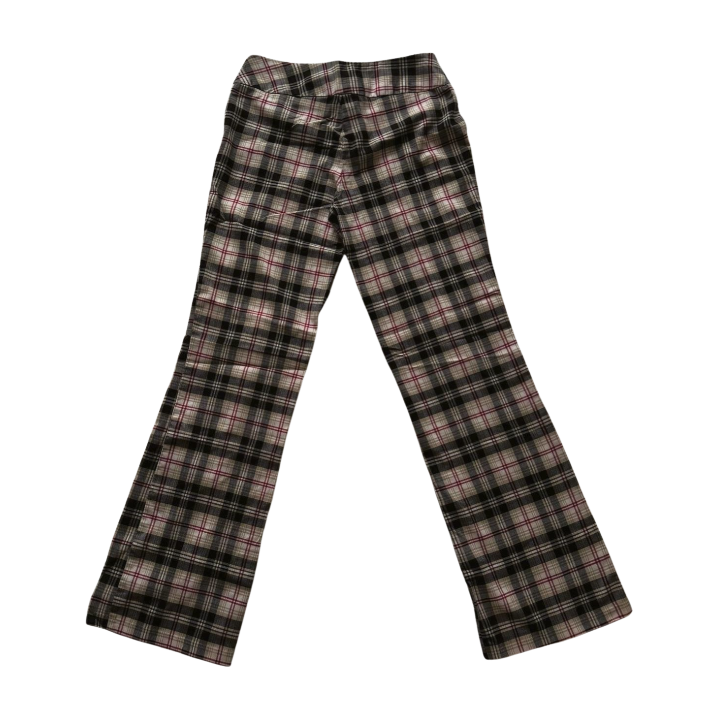 Vintage Flattering Mid Waist Plaid Stretch Pants | Size S