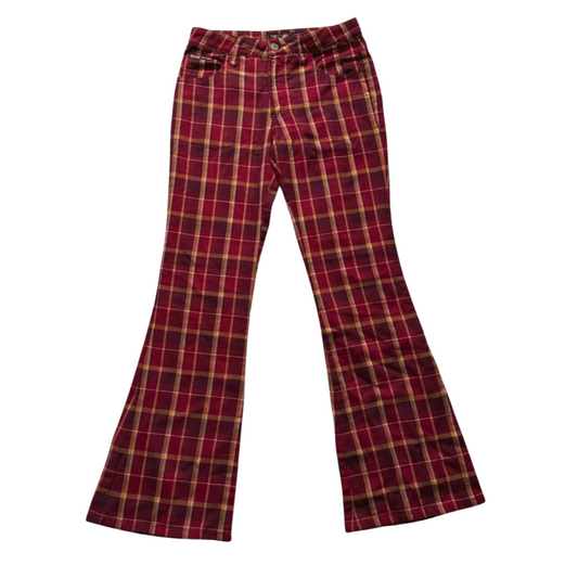 90s/Y2K Vintage L.E.I Plaid Flared Pants | Size 3