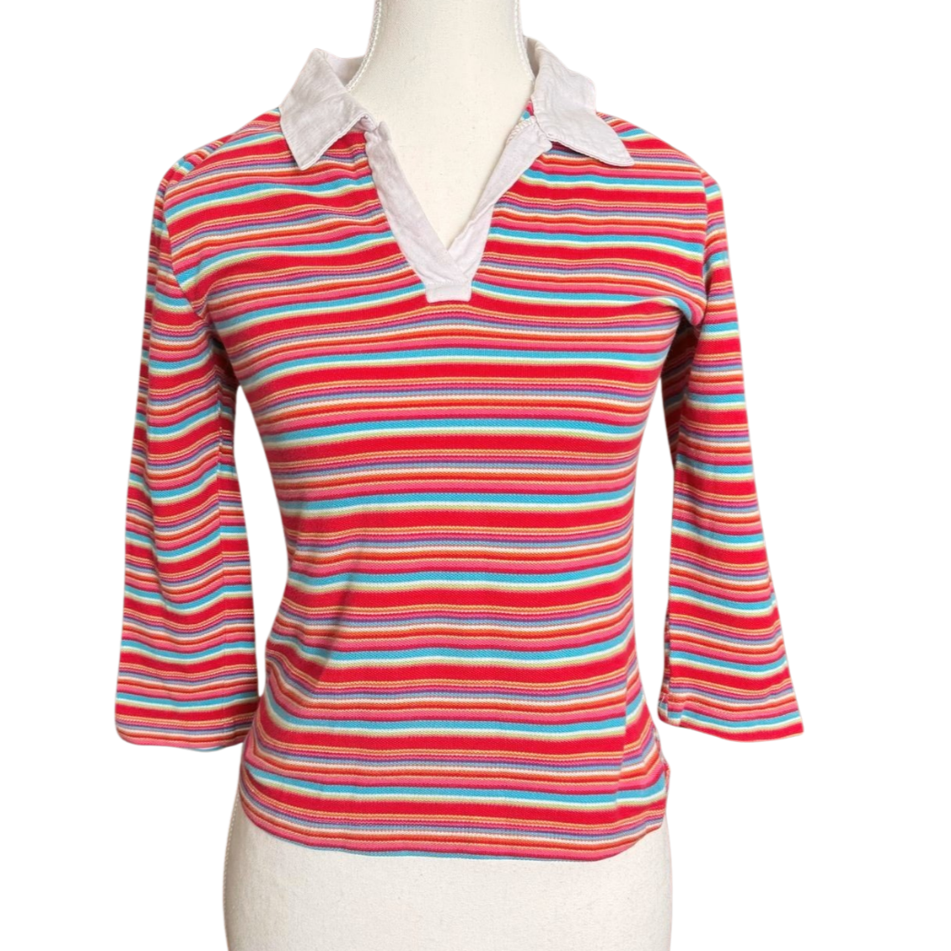 90s StarGirl Striped Long Sleeve Top | Size S