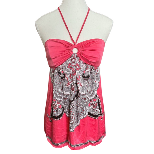 Y2K Bebe Pink & Black Halter | Size S/M