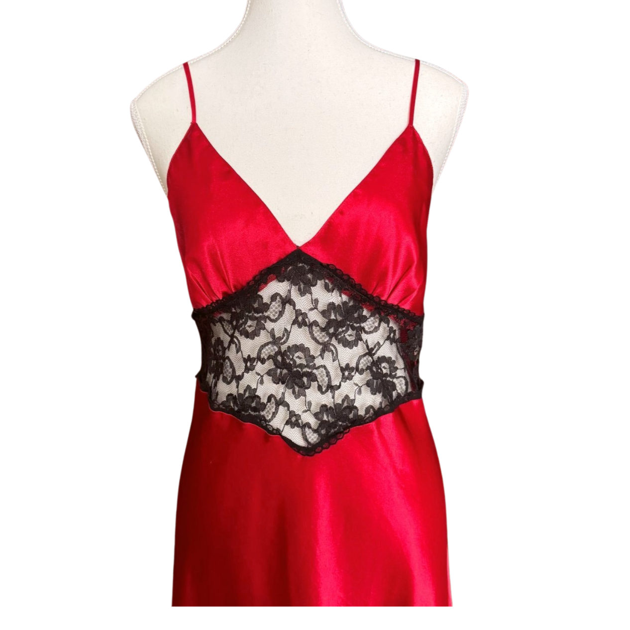 Victoria's Secret Red Satin Lace Slip Dress | Size M