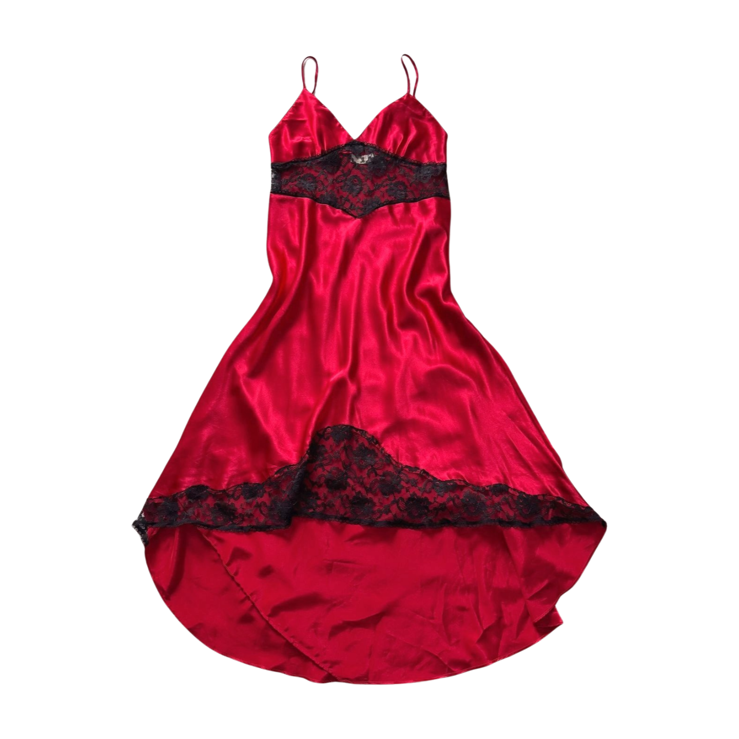 Victoria's Secret Red Satin Lace Slip Dress | Size M