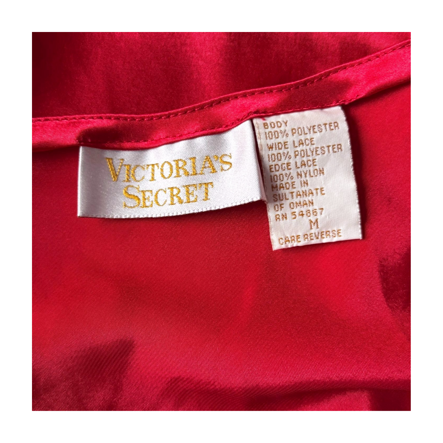 Victoria's Secret Red Satin Lace Slip Dress | Size M