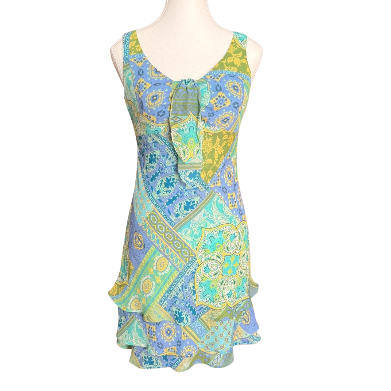 Y2K Paisley Ruffle Dress | Size 4