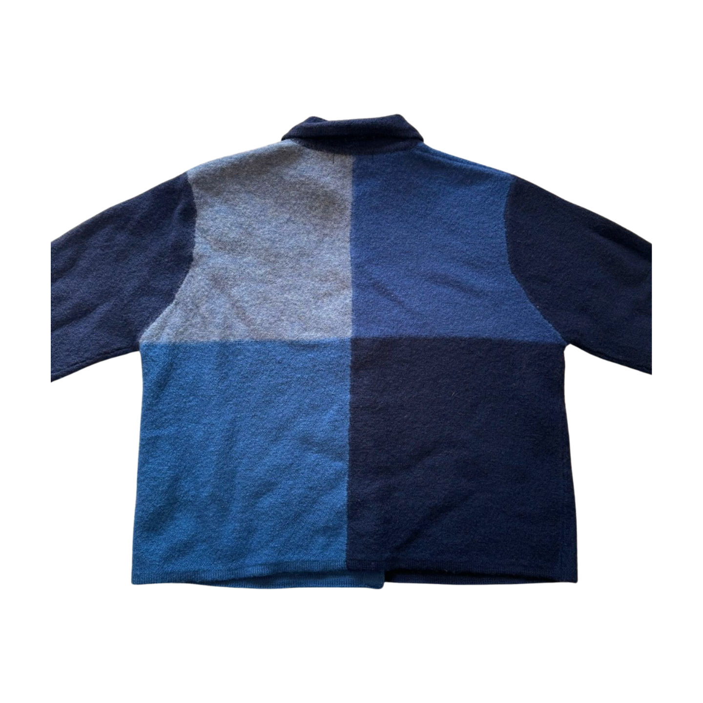 Wool Colorblock Button-Up Shirt Jacket | Size M/L