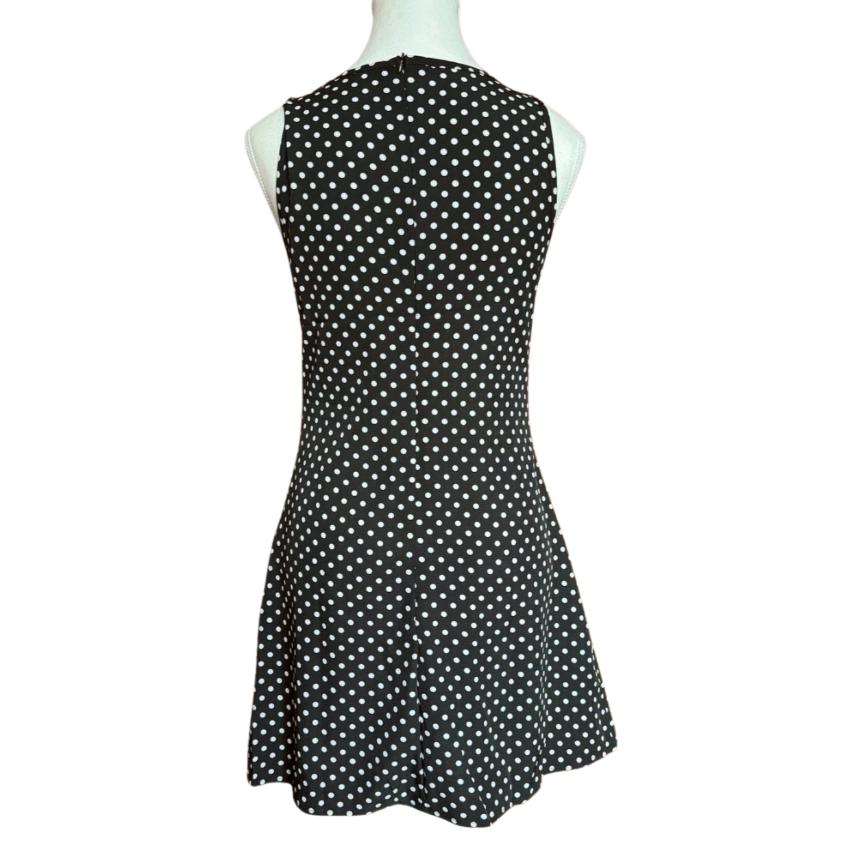 Vintage-Inspired Black & White Polka Dot Mini Dres| Size S