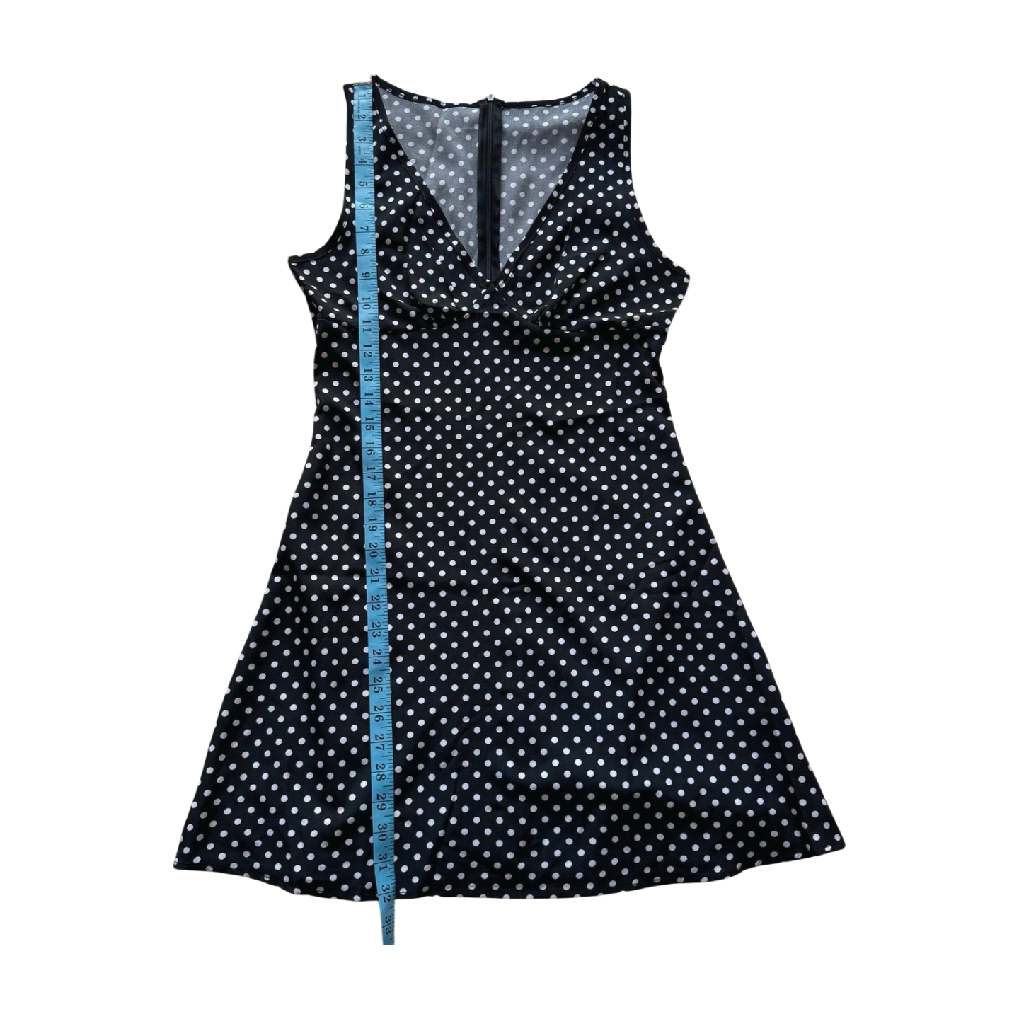 Vintage-Inspired Black & White Polka Dot Mini Dres| Size S