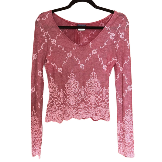 Vintage Lace Print Long Sleeve Top | Size S