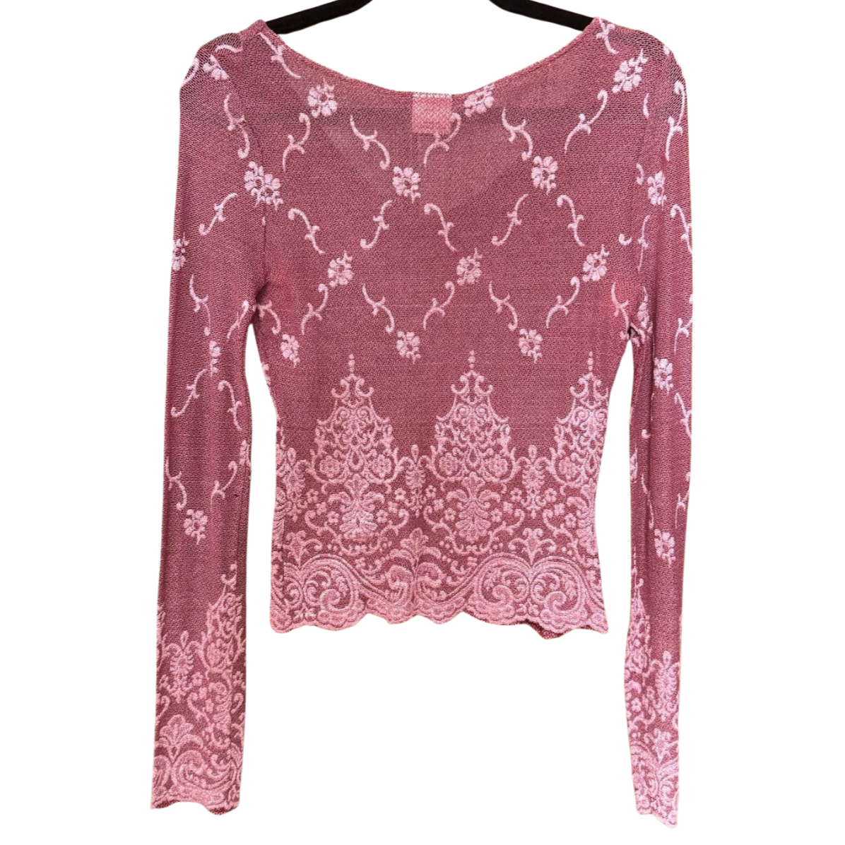 Vintage Lace Print Long Sleeve Top | Size S