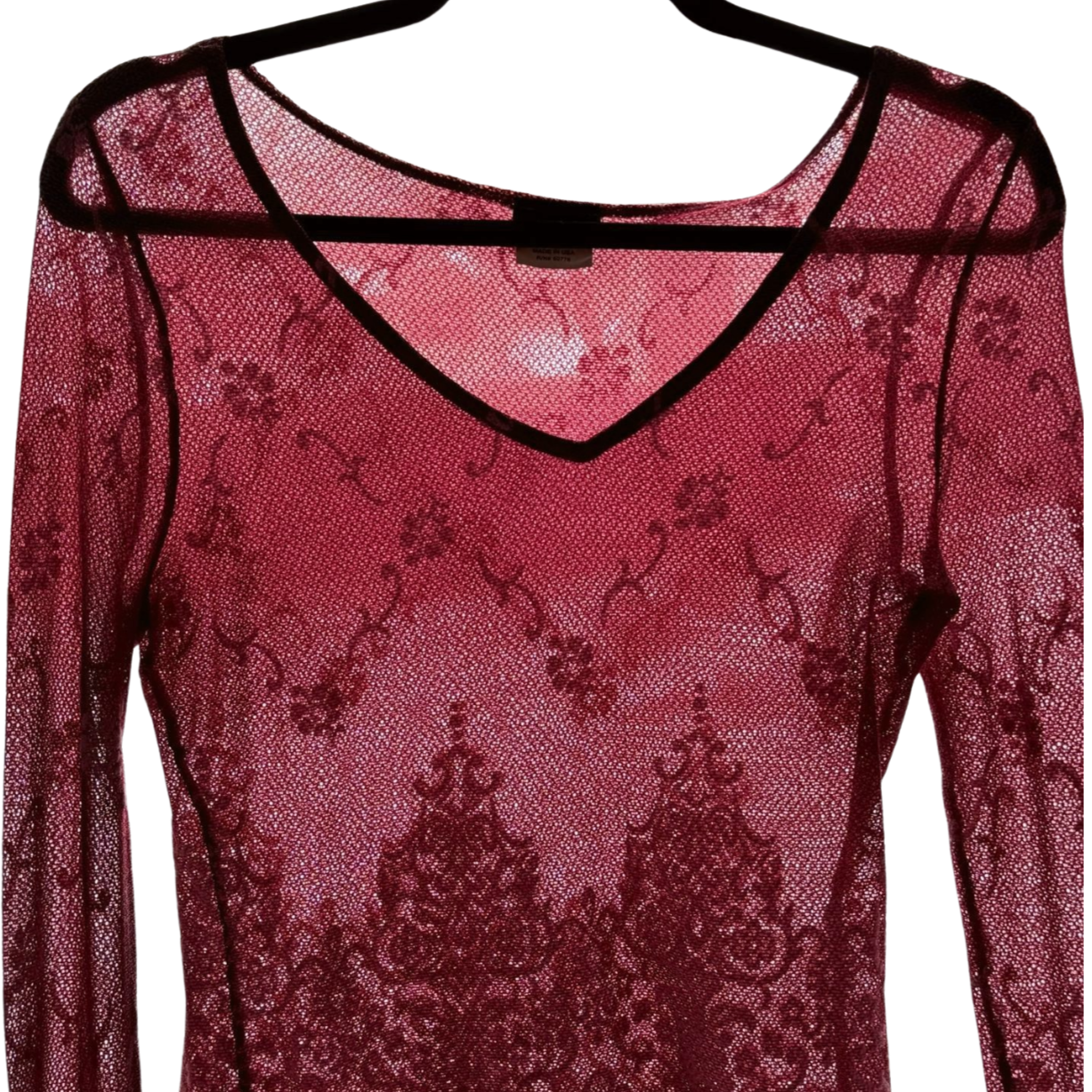 Vintage Lace Print Long Sleeve Top | Size S