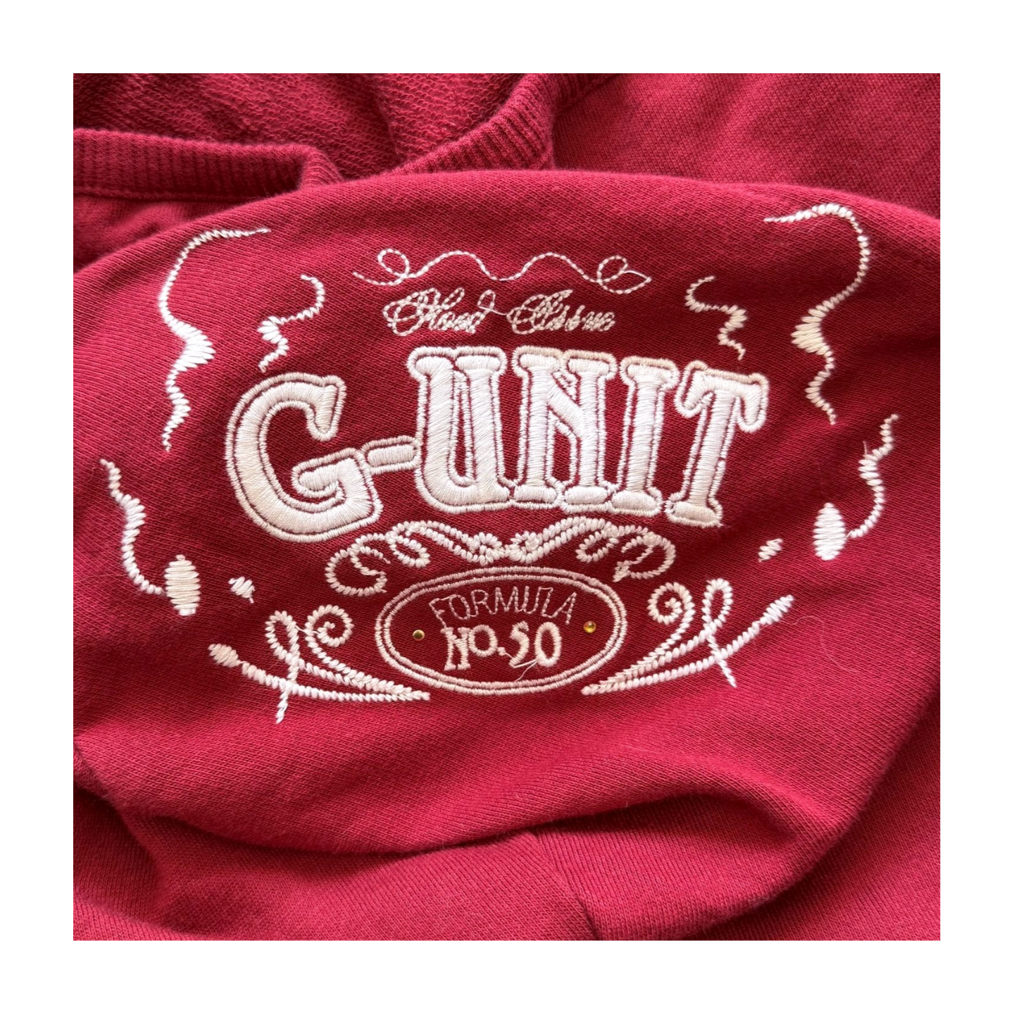 Y2K G-Unit Embroidered Cropped Hoodie | Size M