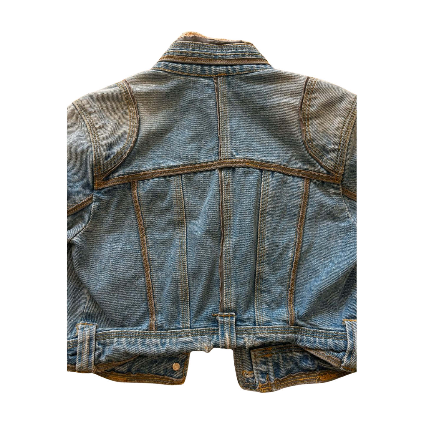 90s Cropped Denim Jacket  w/ Intricate Detailing | Size XS